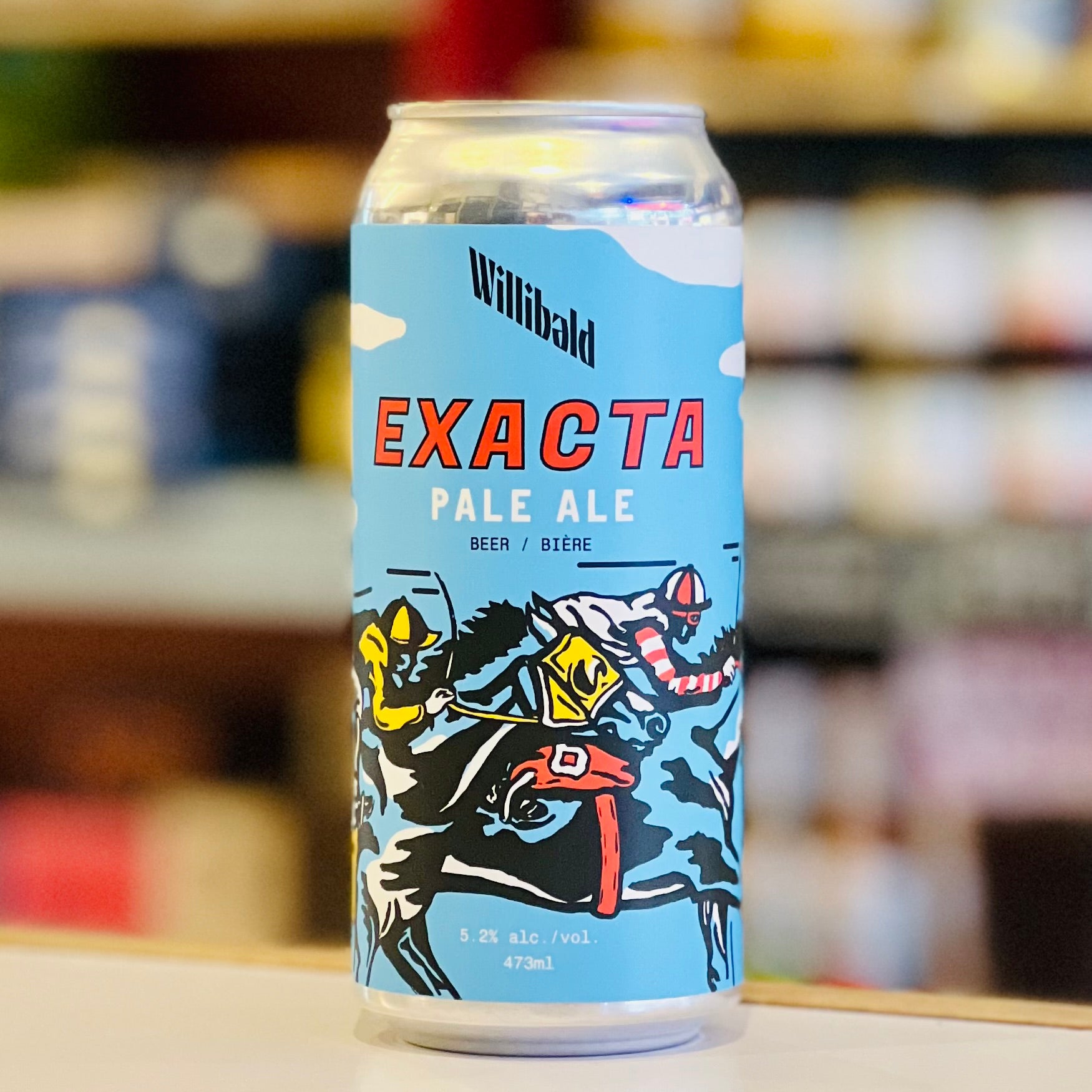 Can of Willibald Execta Pale Ale with a colorful label featuring a horse.