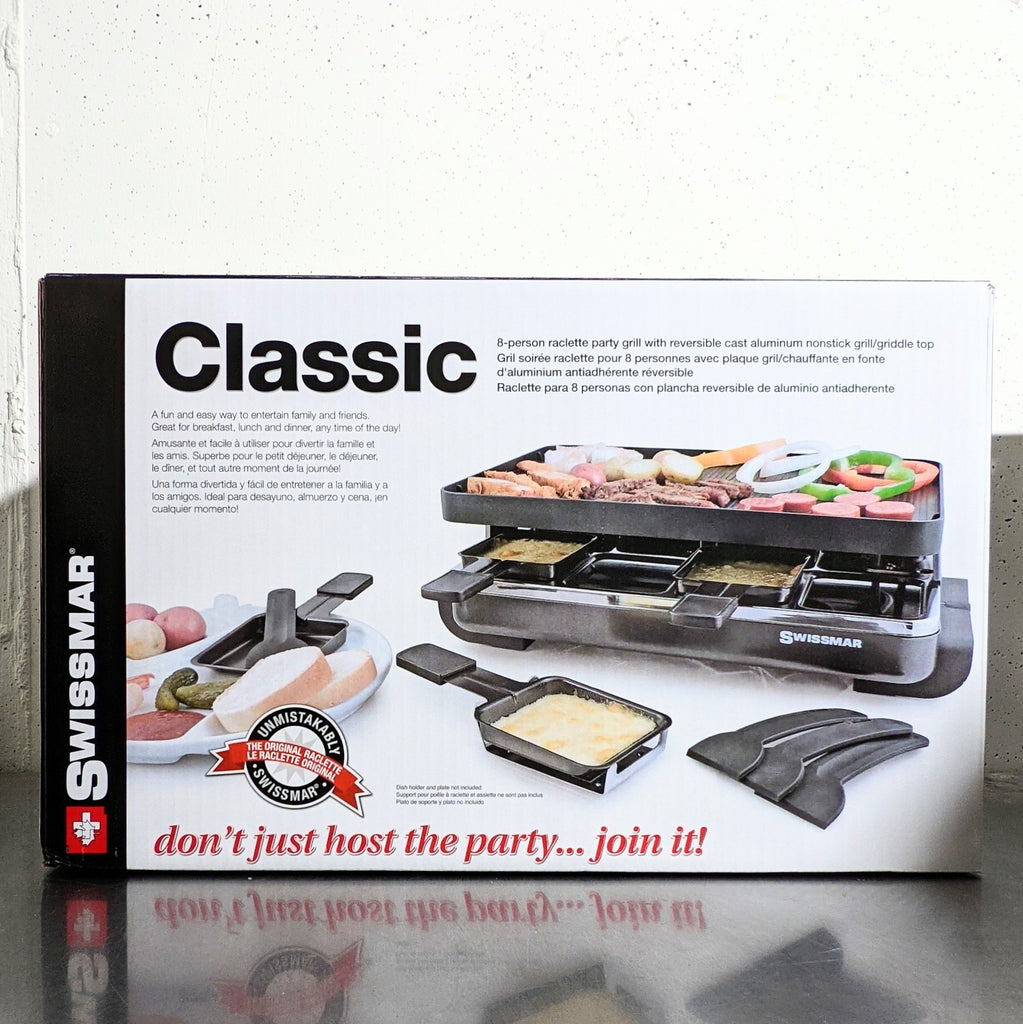 SWISSMAR CLASSIC RACLETTE REVERSIBLE GRILL PARTY GRILL FOR 8